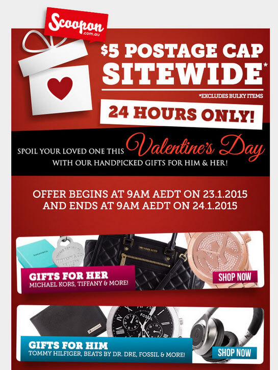 Scoopon Valentines Email Marketing Campaign